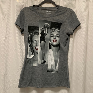 Women Marilyn Monroe‎ T Shirt 7/9 Gray Black